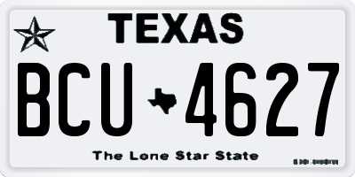 TX license plate BCU4627