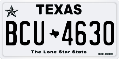 TX license plate BCU4630