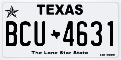 TX license plate BCU4631