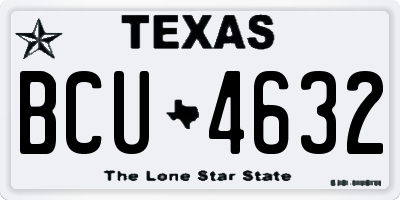 TX license plate BCU4632