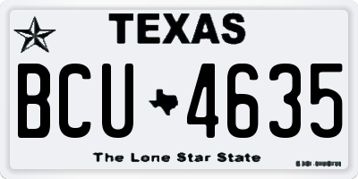 TX license plate BCU4635
