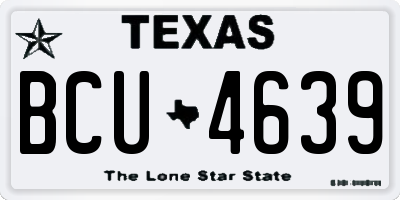 TX license plate BCU4639