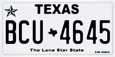 TX license plate BCU4645
