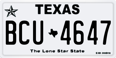 TX license plate BCU4647