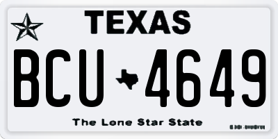 TX license plate BCU4649