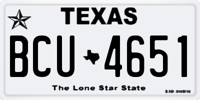 TX license plate BCU4651