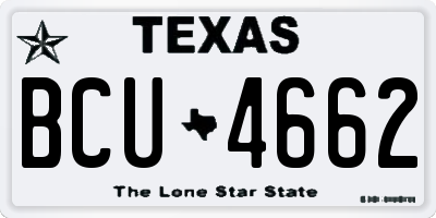 TX license plate BCU4662