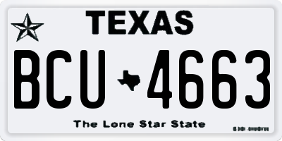 TX license plate BCU4663