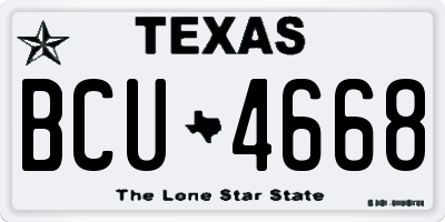 TX license plate BCU4668