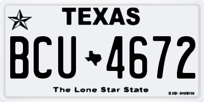 TX license plate BCU4672