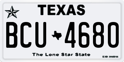 TX license plate BCU4680