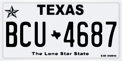 TX license plate BCU4687