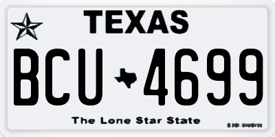 TX license plate BCU4699