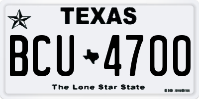 TX license plate BCU4700