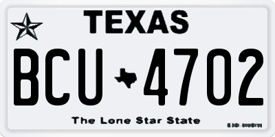 TX license plate BCU4702