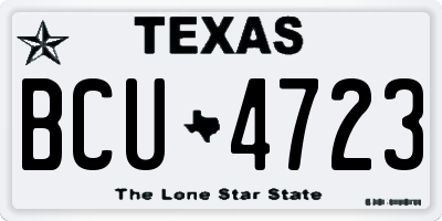 TX license plate BCU4723