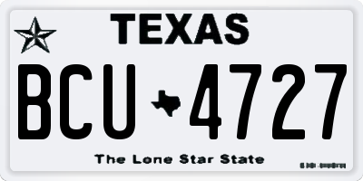 TX license plate BCU4727
