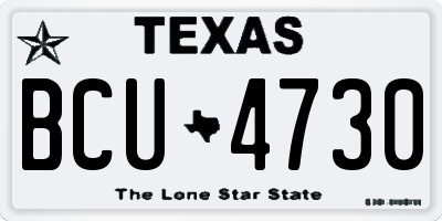 TX license plate BCU4730
