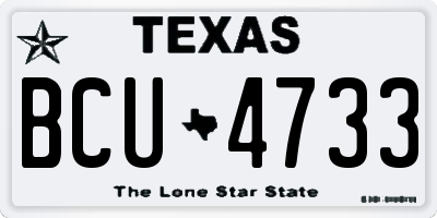 TX license plate BCU4733