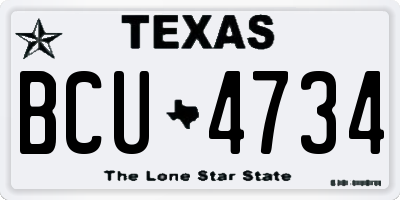 TX license plate BCU4734