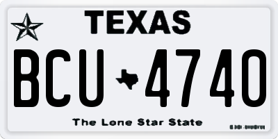 TX license plate BCU4740
