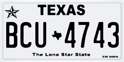 TX license plate BCU4743