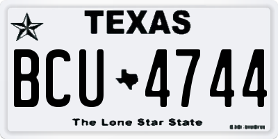 TX license plate BCU4744