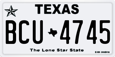 TX license plate BCU4745