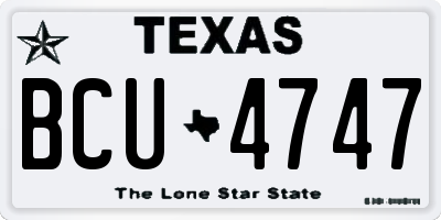 TX license plate BCU4747