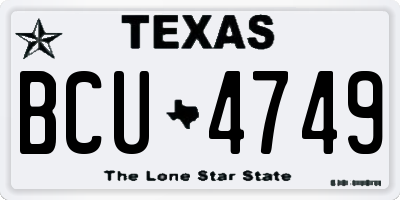TX license plate BCU4749