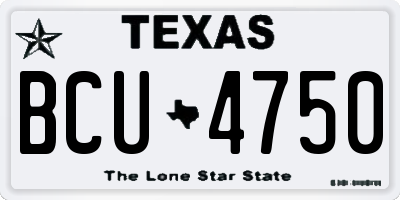 TX license plate BCU4750
