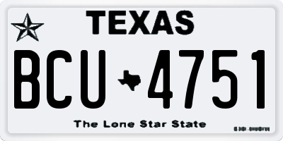 TX license plate BCU4751