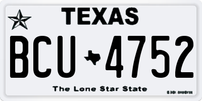 TX license plate BCU4752