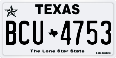 TX license plate BCU4753