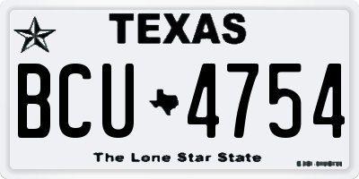 TX license plate BCU4754