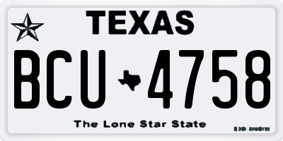 TX license plate BCU4758
