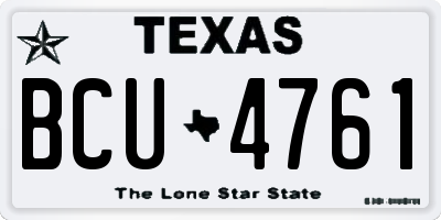 TX license plate BCU4761