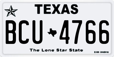 TX license plate BCU4766