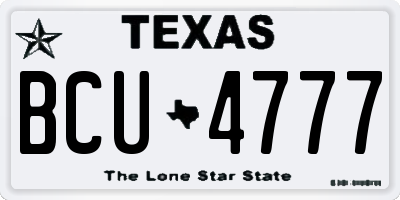 TX license plate BCU4777