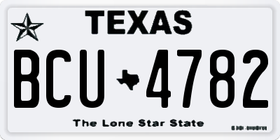 TX license plate BCU4782