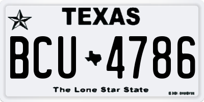 TX license plate BCU4786
