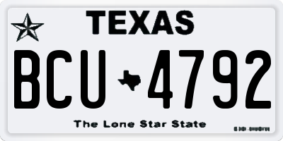 TX license plate BCU4792