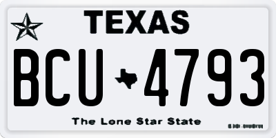 TX license plate BCU4793