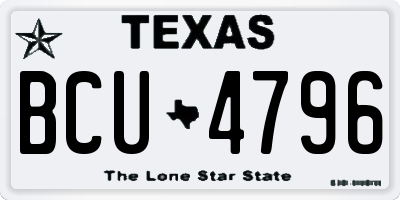 TX license plate BCU4796