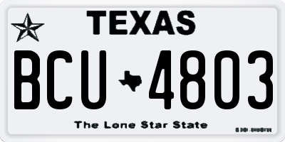 TX license plate BCU4803