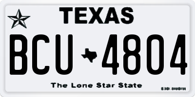 TX license plate BCU4804