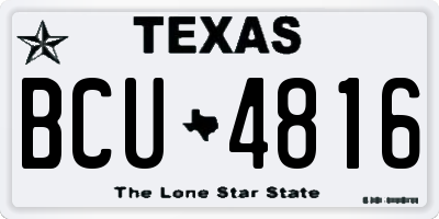 TX license plate BCU4816