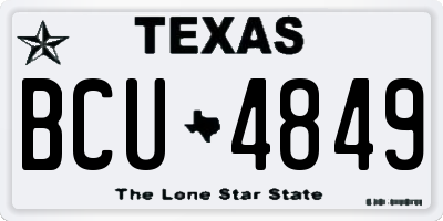 TX license plate BCU4849