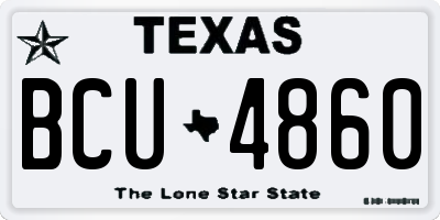 TX license plate BCU4860