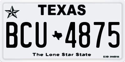 TX license plate BCU4875